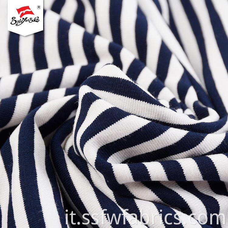 Elegant Black White Stripe Fabric
